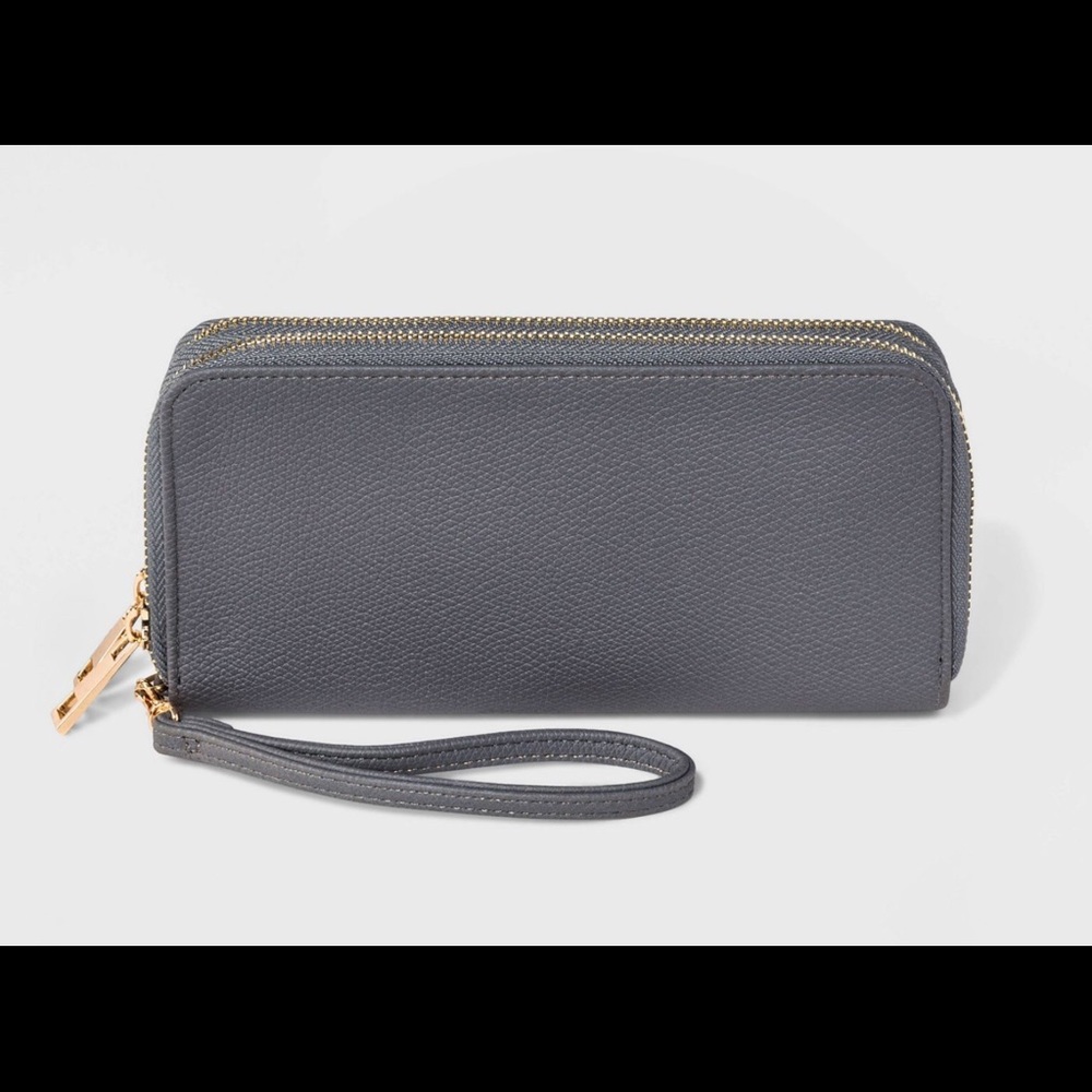 A New Day Gray Double Zip Wallet